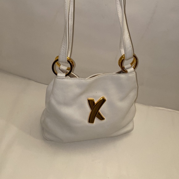 Women Vintage Leather White Crossbody Purse By Paloma Picasso/Women Designer Bag - Picture 9 of 11